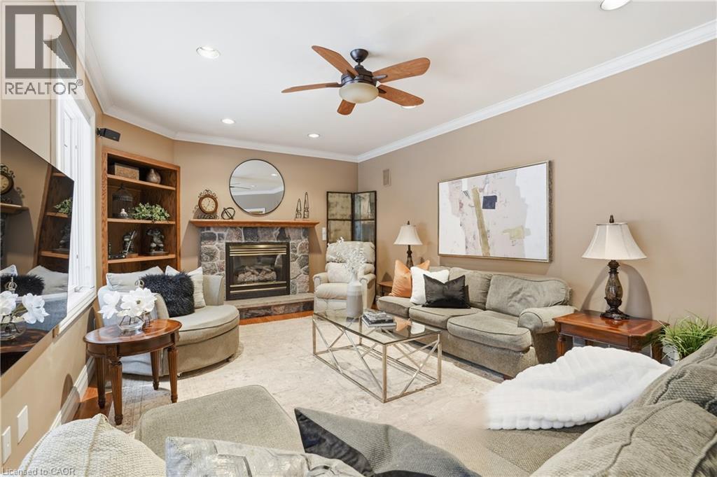 1121 Forestvale Drive, Burlington, ON - Indoor Photo Showing Living Room With Fireplace