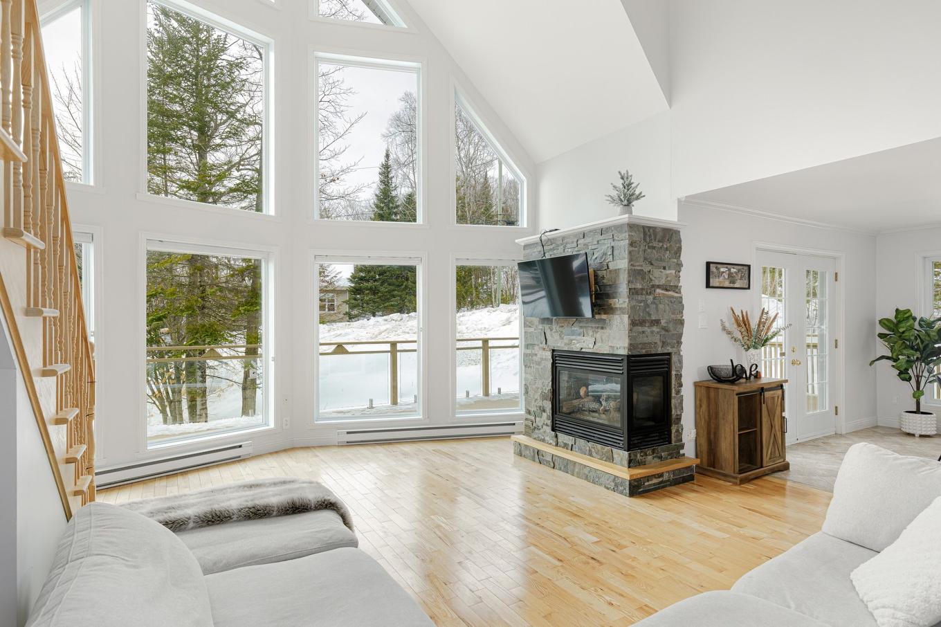 Salon - 861 - 865 Rue Des Pinsons, Sainte-Adèle, QC - Indoor Photo Showing Living Room With Fireplace