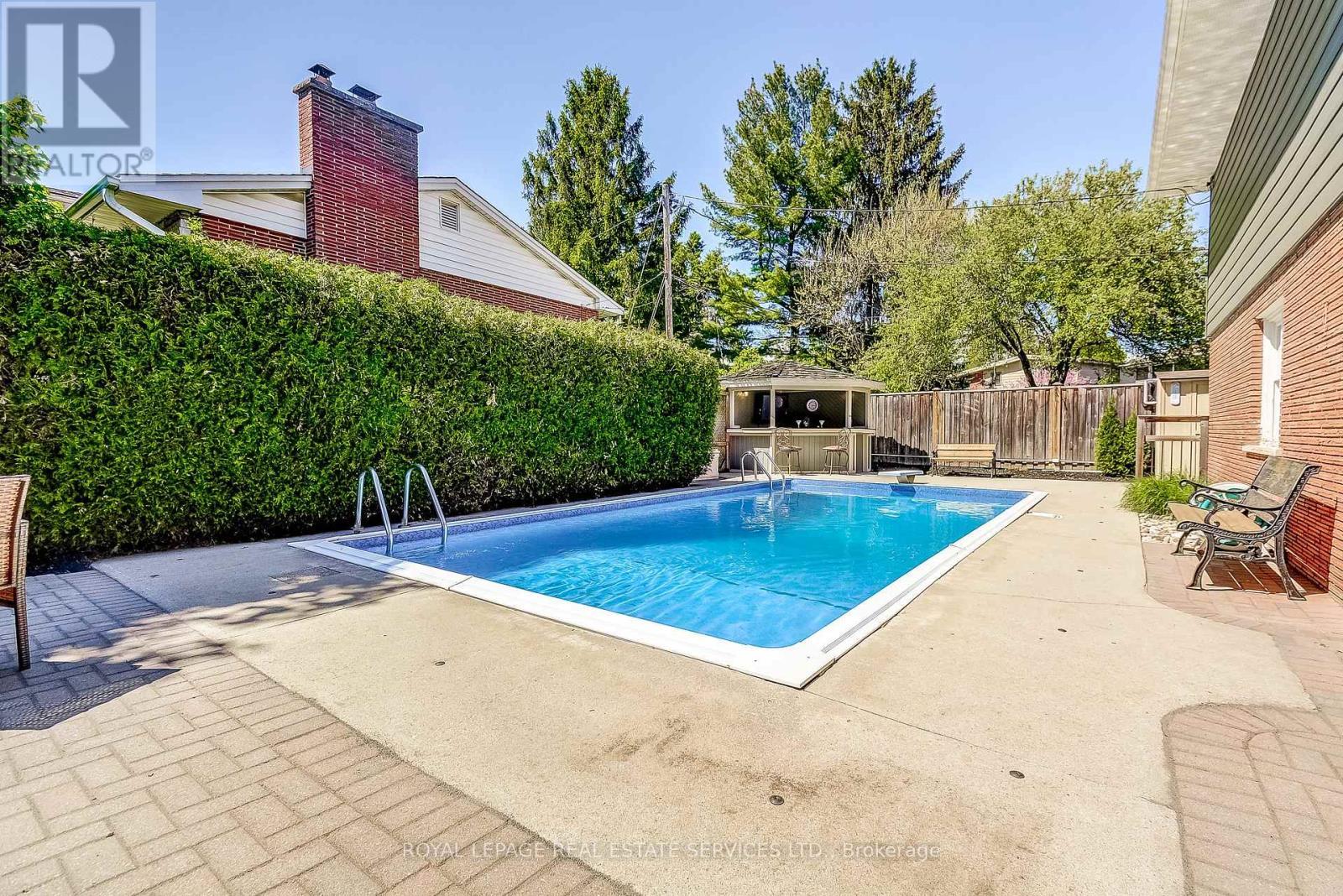 Lush landscaping and complete privacy - 351 Strathcona Drive, Burlington, ON - Outdoor With In Ground Pool