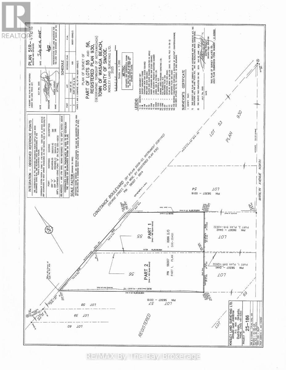 Survey - Lot 55 Constance Boulevard, Wasaga Beach, ON