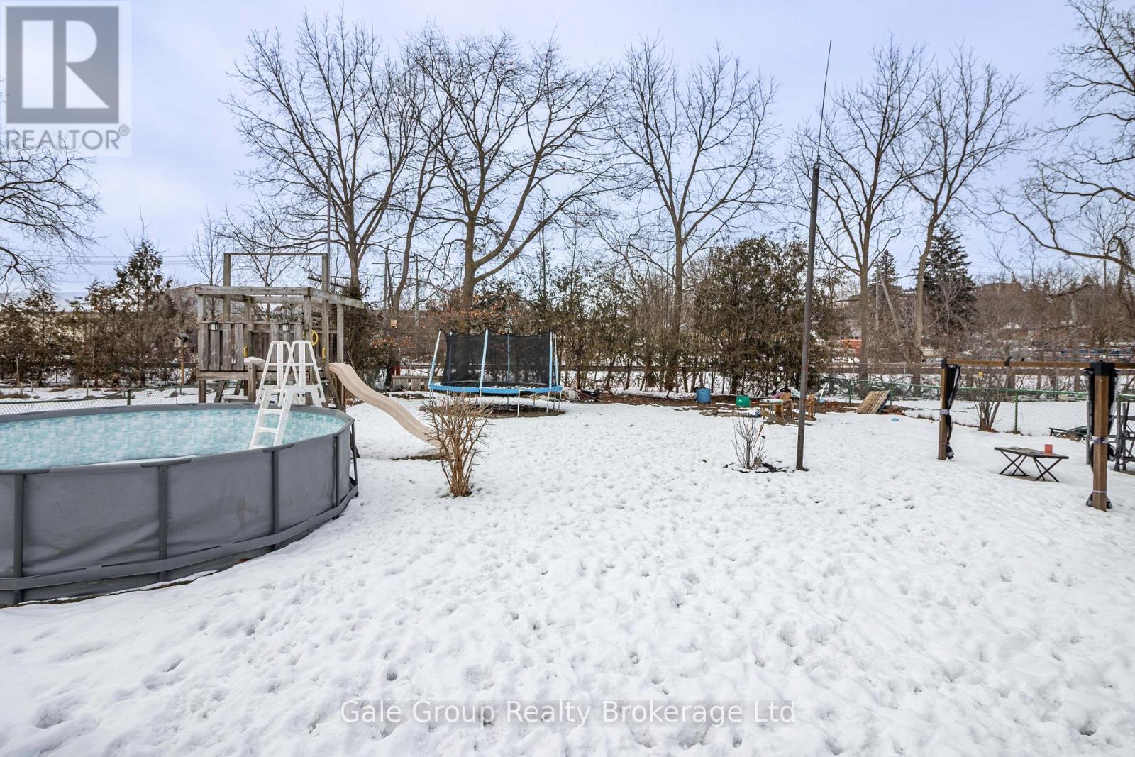 Back Yard Looking Out - 839 Dufferin Street, Woodstock (Woodstock - South), ON - Outdoor With Above Ground Pool