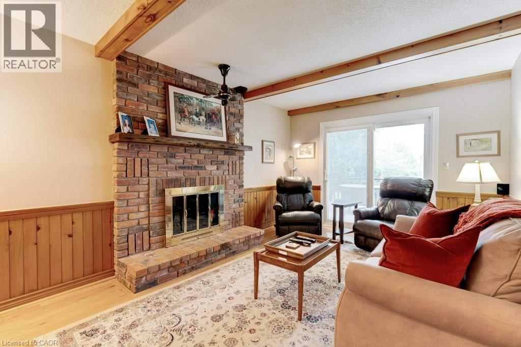 2251 Mansfield Drive, Burlington, ON - Indoor Photo Showing Living Room With Fireplace