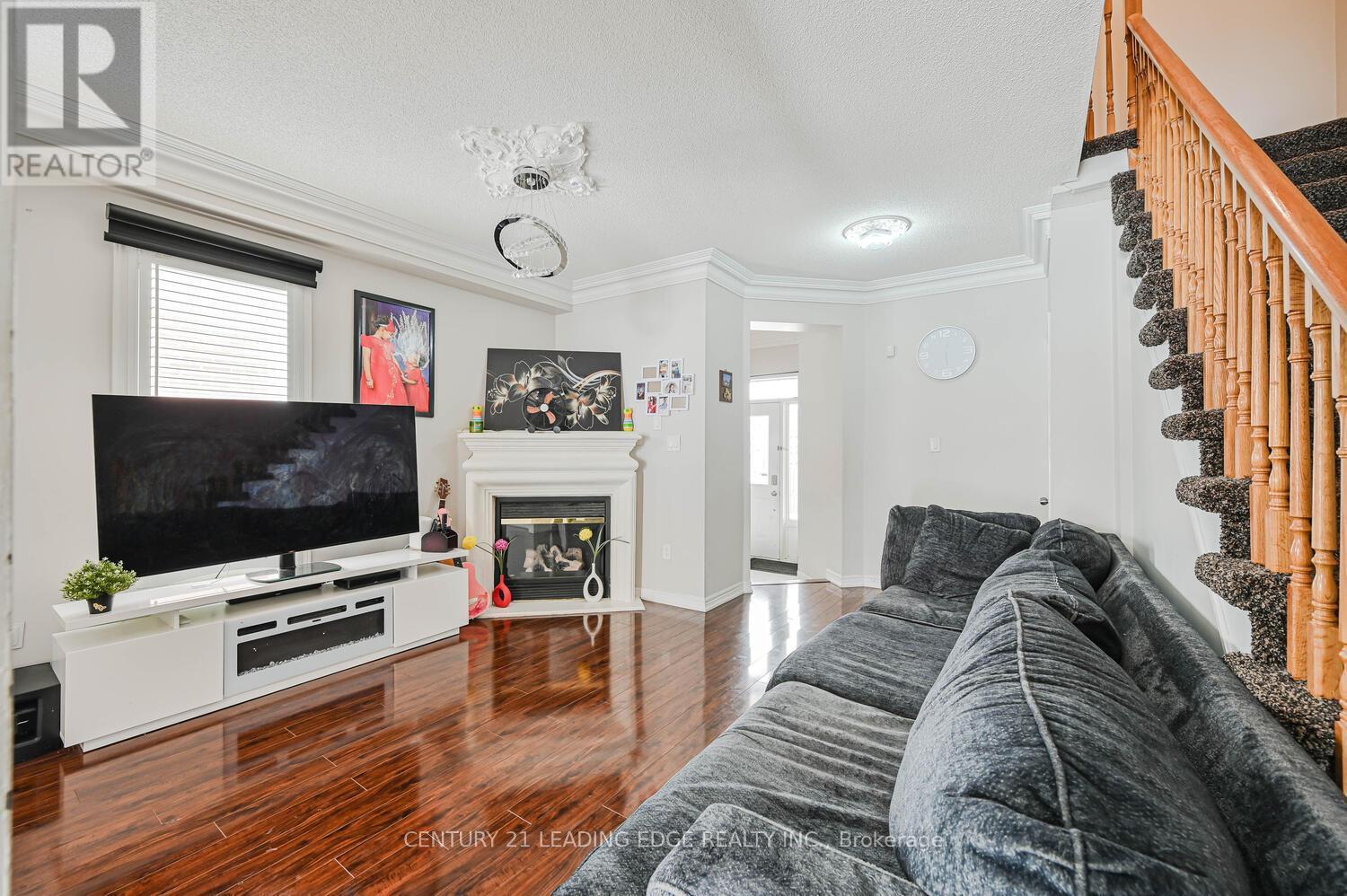 44 Deepcoral Court, Brampton, ON - Indoor Photo Showing Living Room With Fireplace