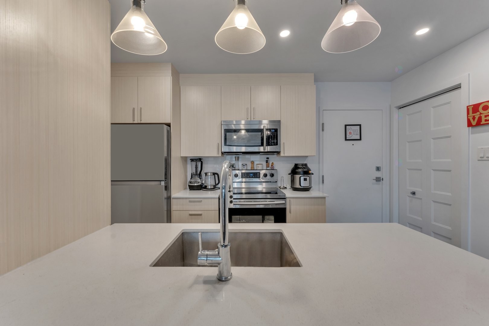 Cuisine - 313-1295 Rue Des Carrières, Montréal (Rosemont/La Petite-Patrie), QC - Indoor Photo Showing Kitchen With Double Sink