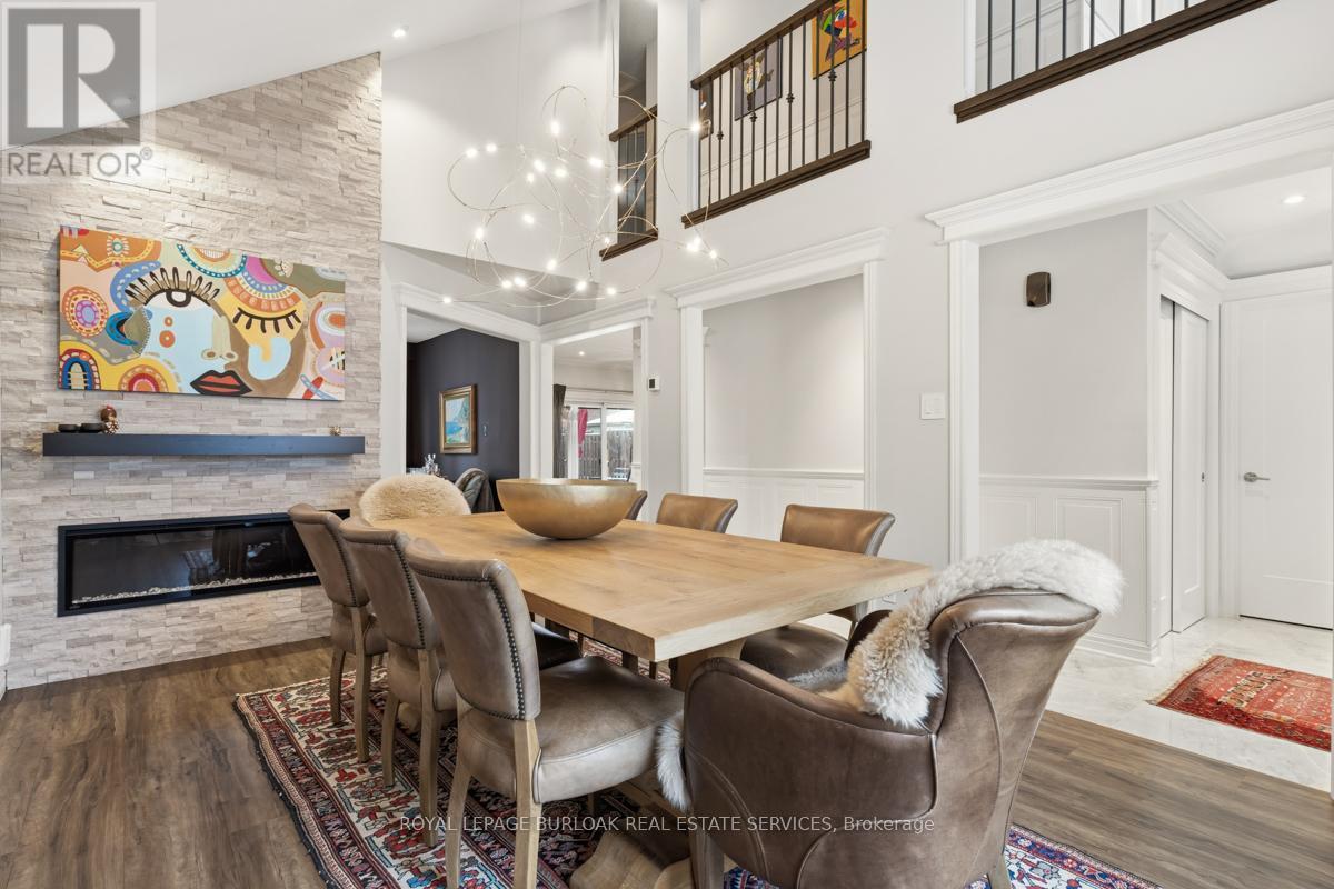 1219 Hammond Street, Burlington, ON - Indoor Photo Showing Dining Room With Fireplace