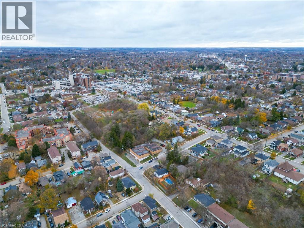 Aerial view of property's location with nearby suburban area - 19 Broad Street, Brantford, ON - Outdoor With View