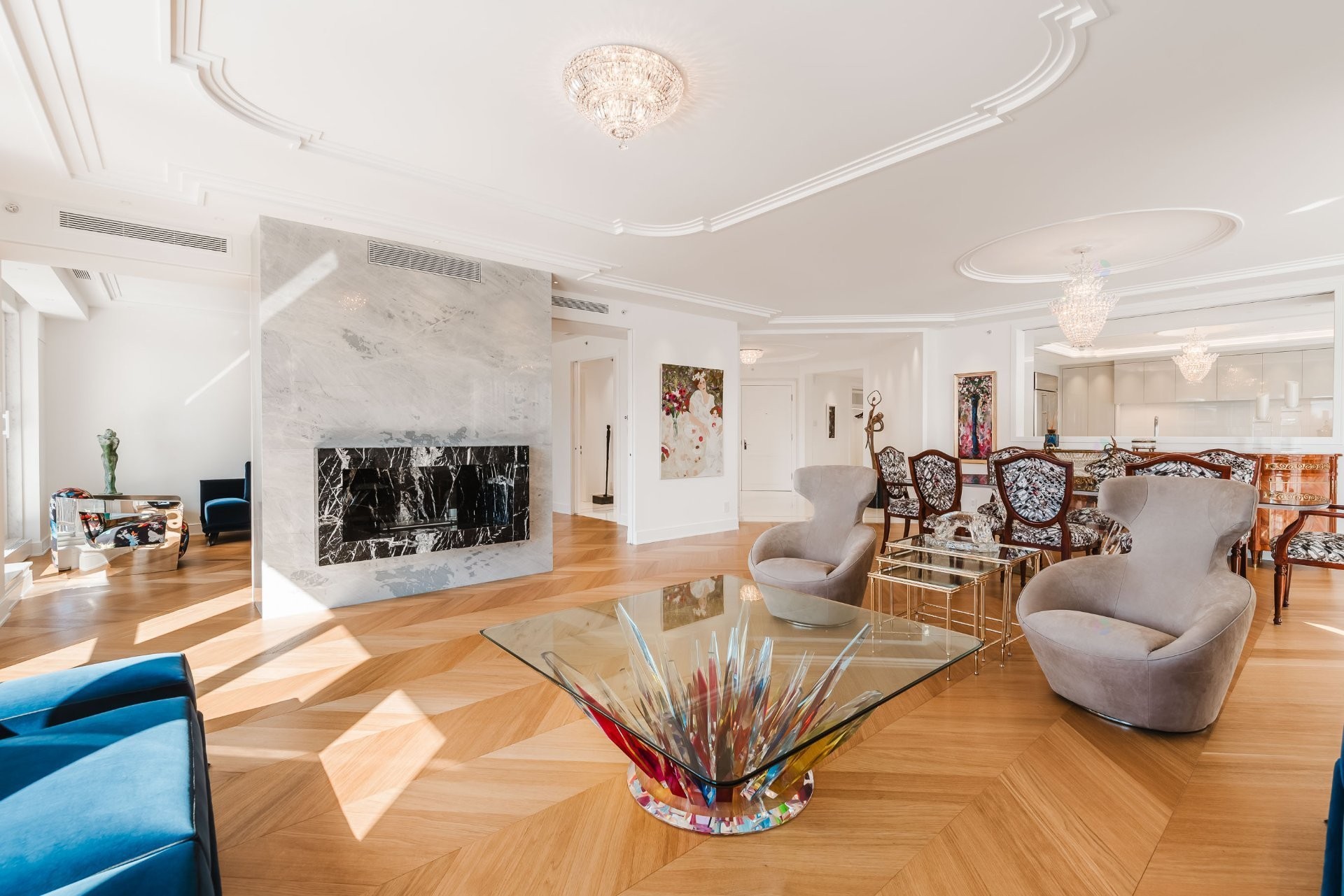 Salon - 15-A-3430 Rue Peel, Montréal (Ville-Marie), QC - Indoor Photo Showing Living Room With Fireplace