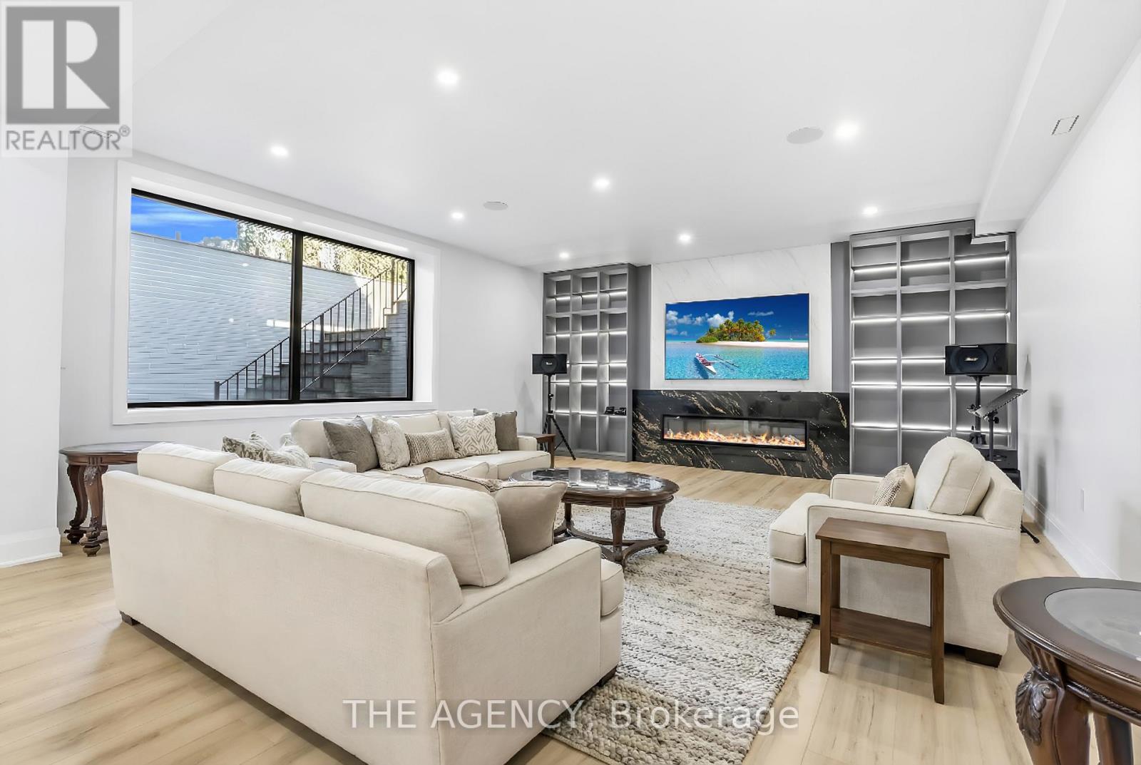 Virtually staged Rec Room - 9 Earl Street, Mississauga, ON - Indoor Photo Showing Living Room