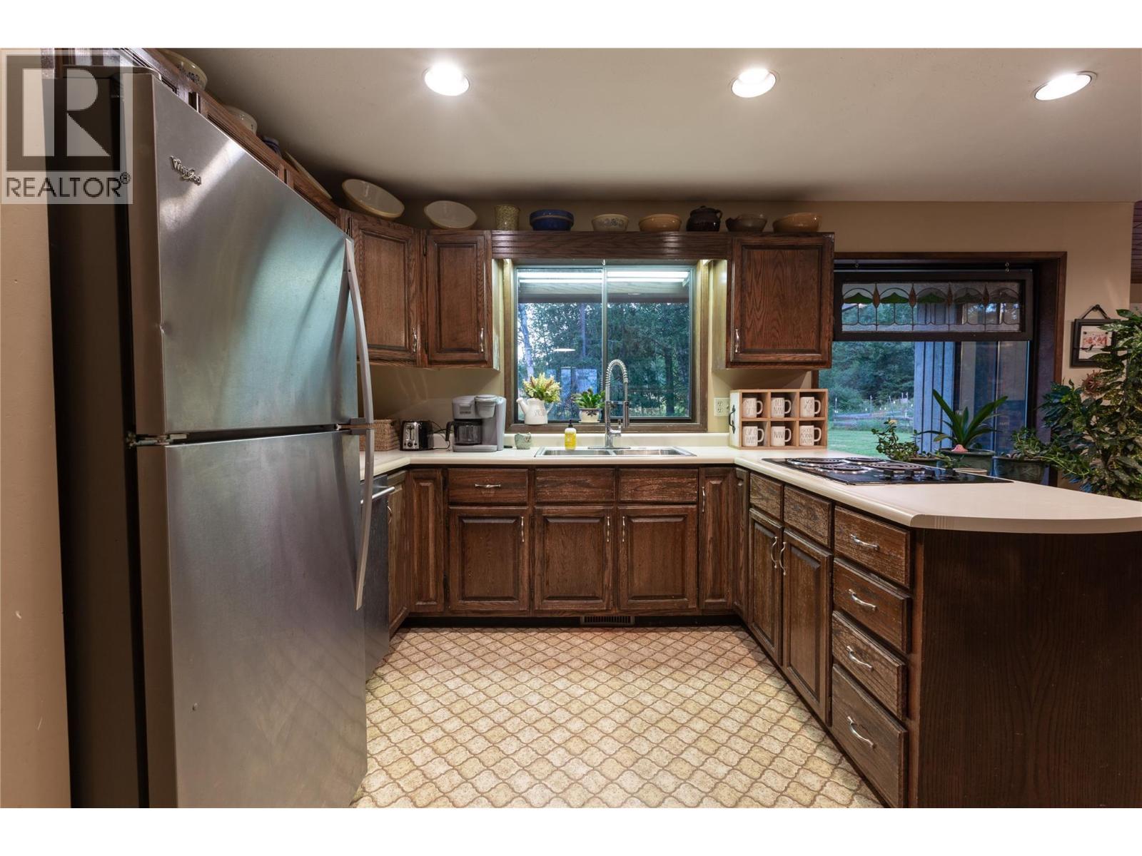 2523 Evans Road, Celista, BC - Indoor Photo Showing Kitchen With Double Sink
