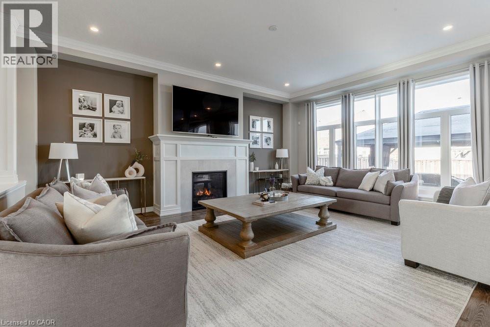51 Weaver Drive, Ancaster, ON - Indoor Photo Showing Living Room With Fireplace