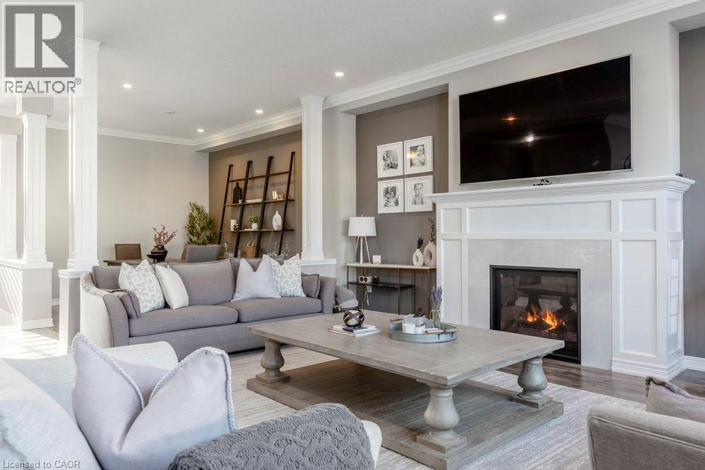 51 Weaver Drive, Ancaster, ON - Indoor Photo Showing Living Room With Fireplace