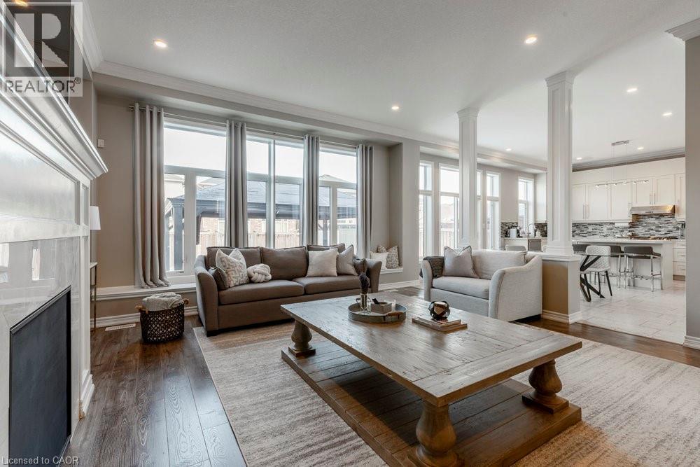 51 Weaver Drive, Ancaster, ON - Indoor Photo Showing Living Room With Fireplace