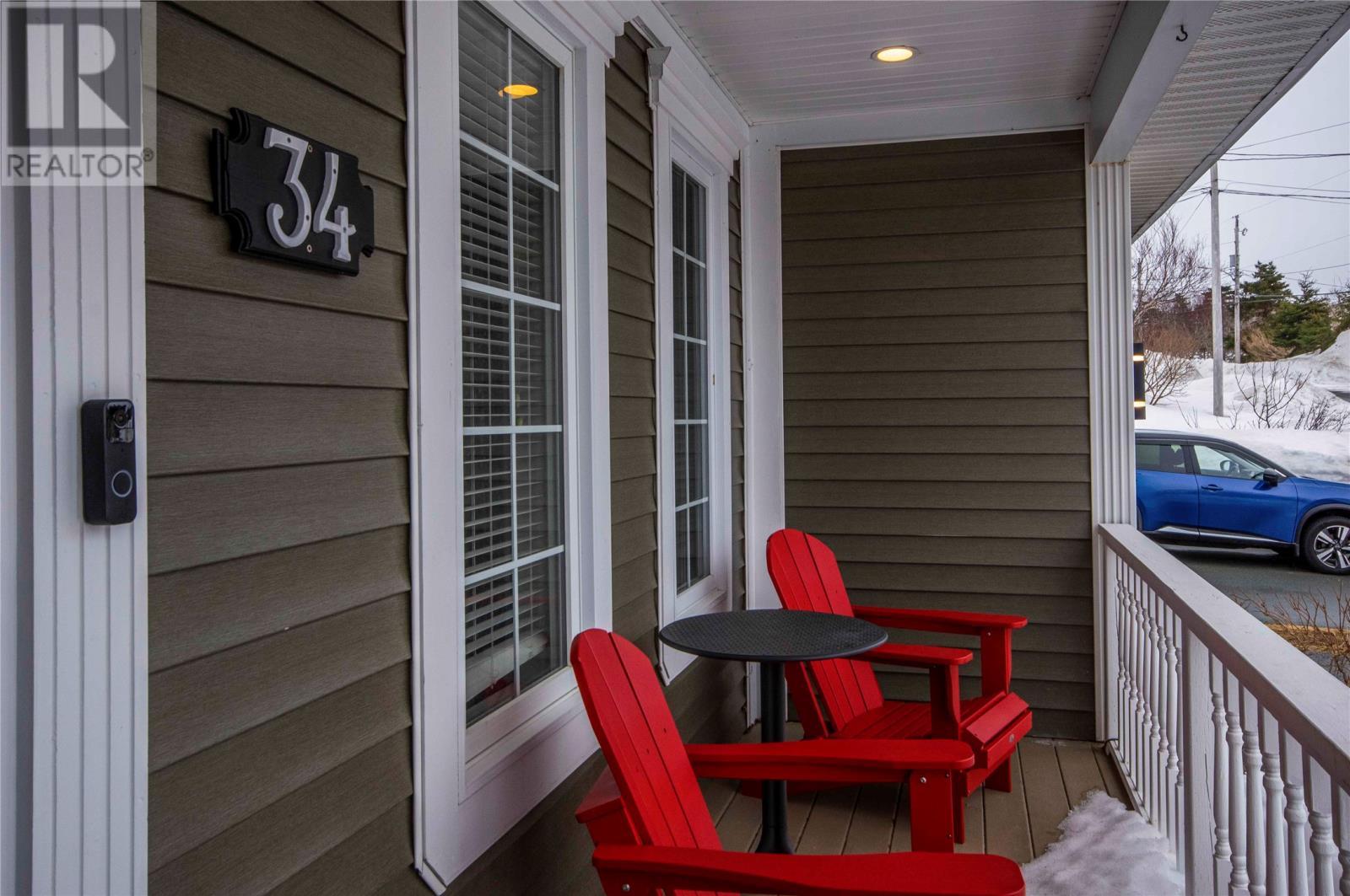 Ocean view from front patio - 34 Blackstrap Path, Conception Bay South, NL - Outdoor With Deck Patio Veranda With Exterior