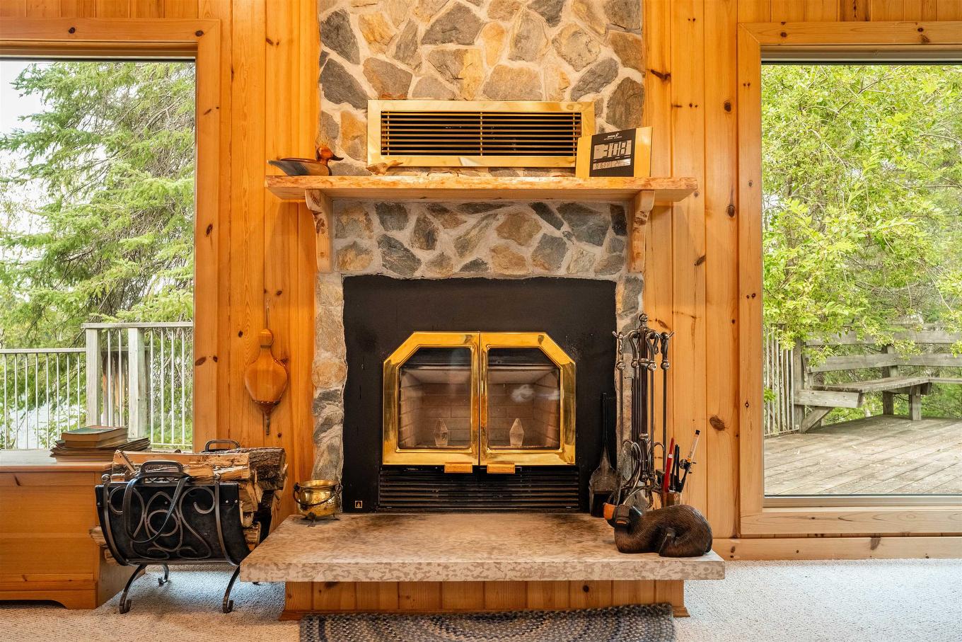 Lot 4 Lily Pad Bay, Kenora, ON - Indoor With Fireplace