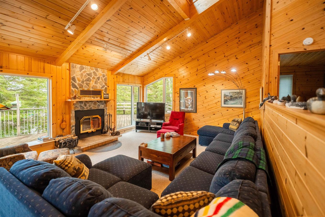 Lot 4 Lily Pad Bay, Kenora, ON - Indoor Photo Showing Living Room With Fireplace