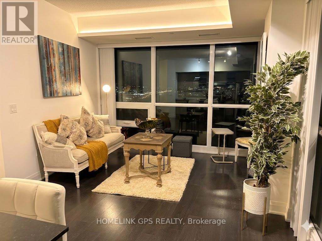 1505 - 160 Vanderhoof Avenue, Toronto, ON - Indoor Photo Showing Living Room