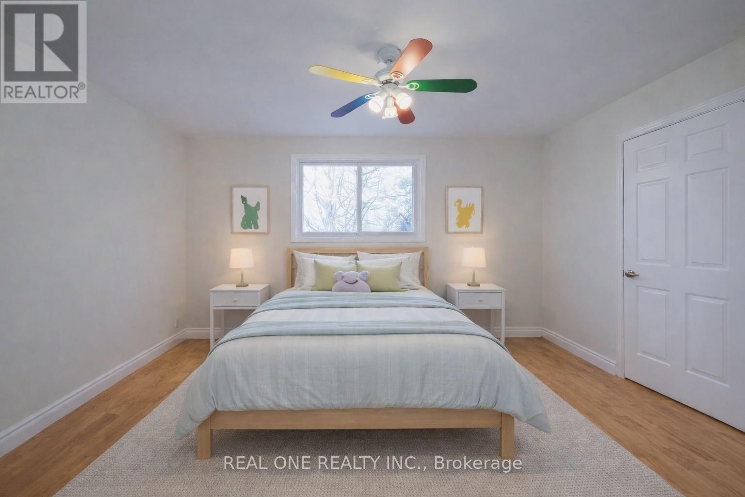 Virtually Staged Bedroom 4 - 1585 Crombie Road, Mississauga, ON - Indoor Photo Showing Bedroom