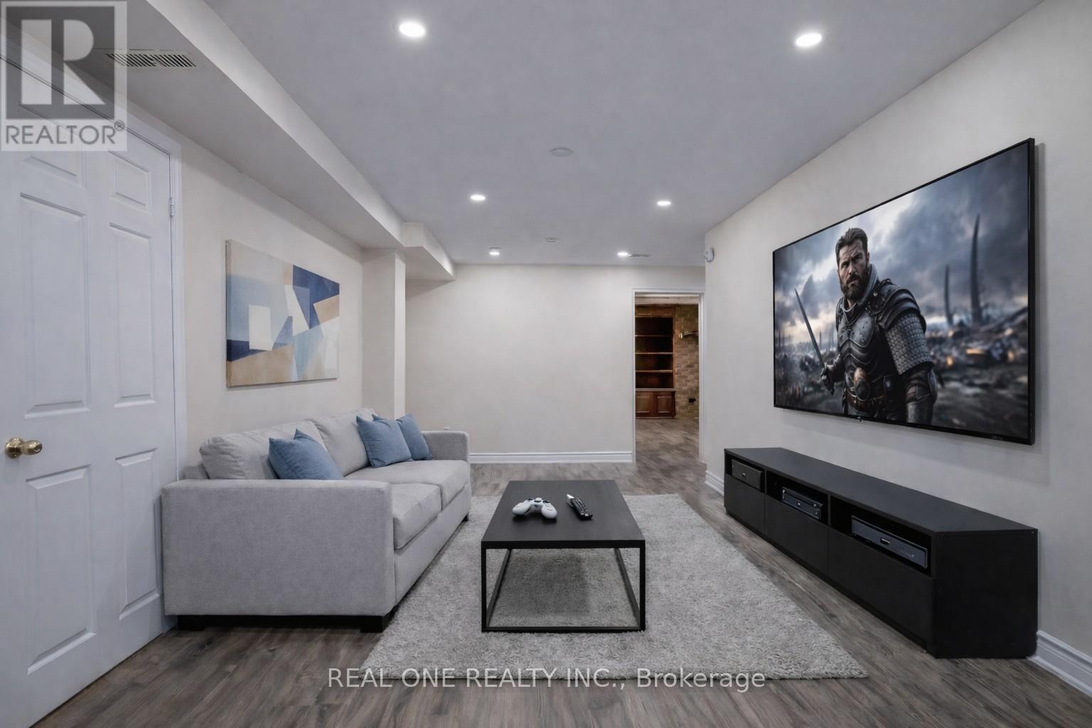 Virtually Staged Entertainment & Media Area - 1585 Crombie Road, Mississauga, ON - Indoor Photo Showing Other Room