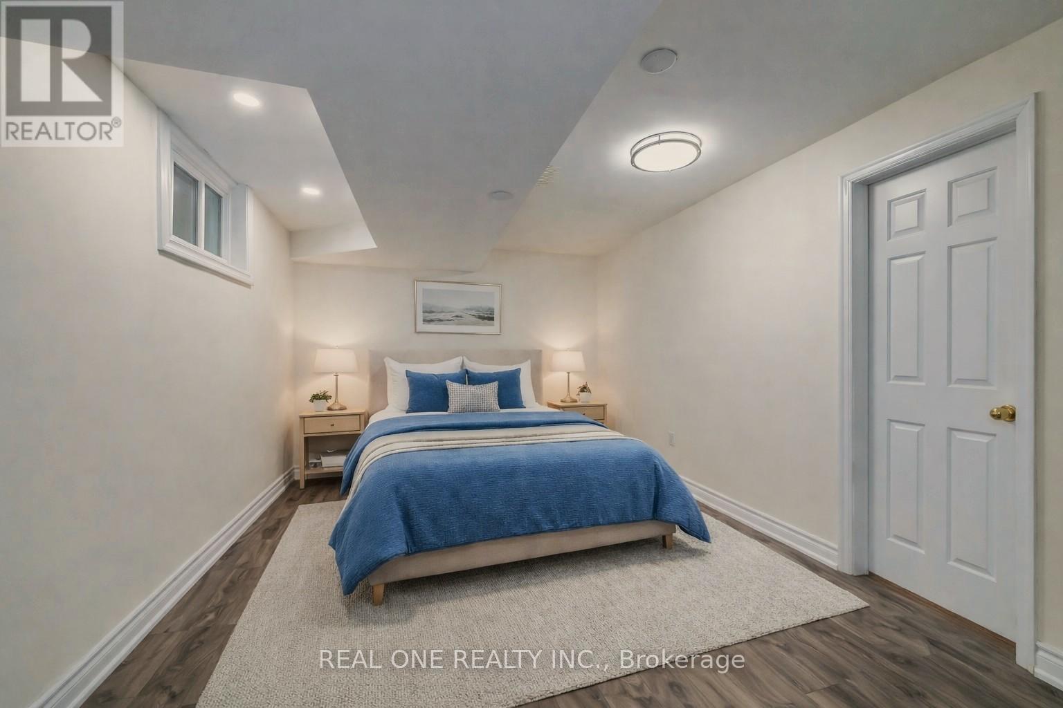 Virtually Staged Lower Level Bedroom 5 - 1585 Crombie Road, Mississauga, ON - Indoor Photo Showing Bedroom
