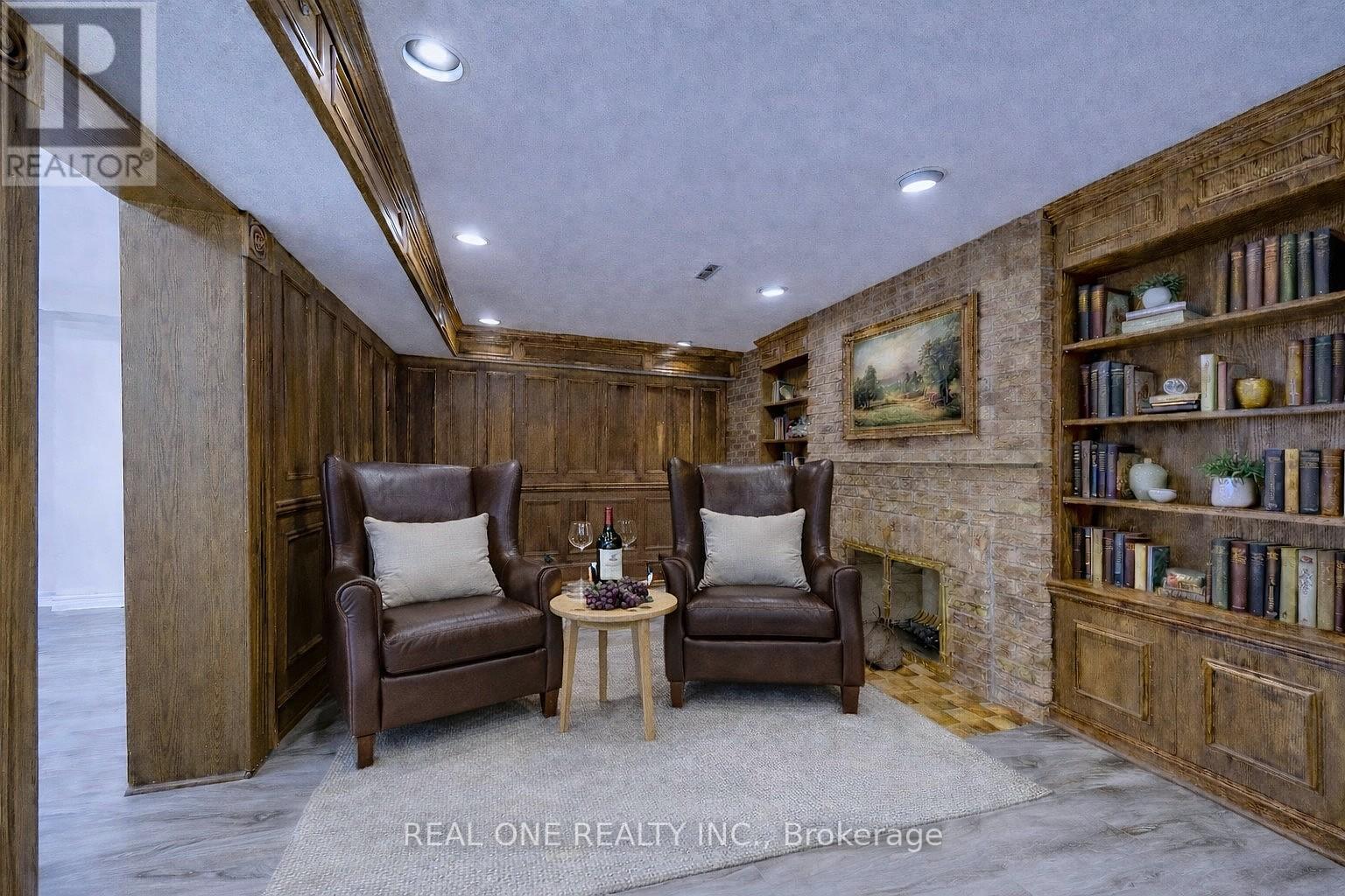 Virtually Staged Lower Level Sitting Area - 1585 Crombie Road, Mississauga, ON - Indoor Photo Showing Other Room