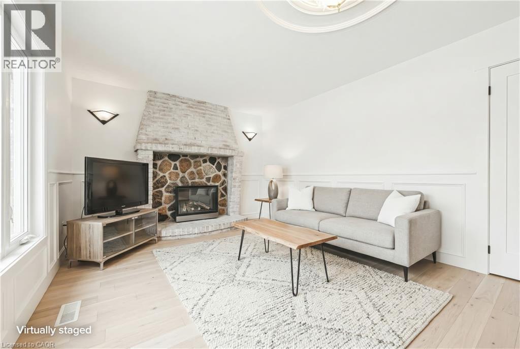 53 Glover Road, Hamilton, ON - Indoor Photo Showing Living Room With Fireplace