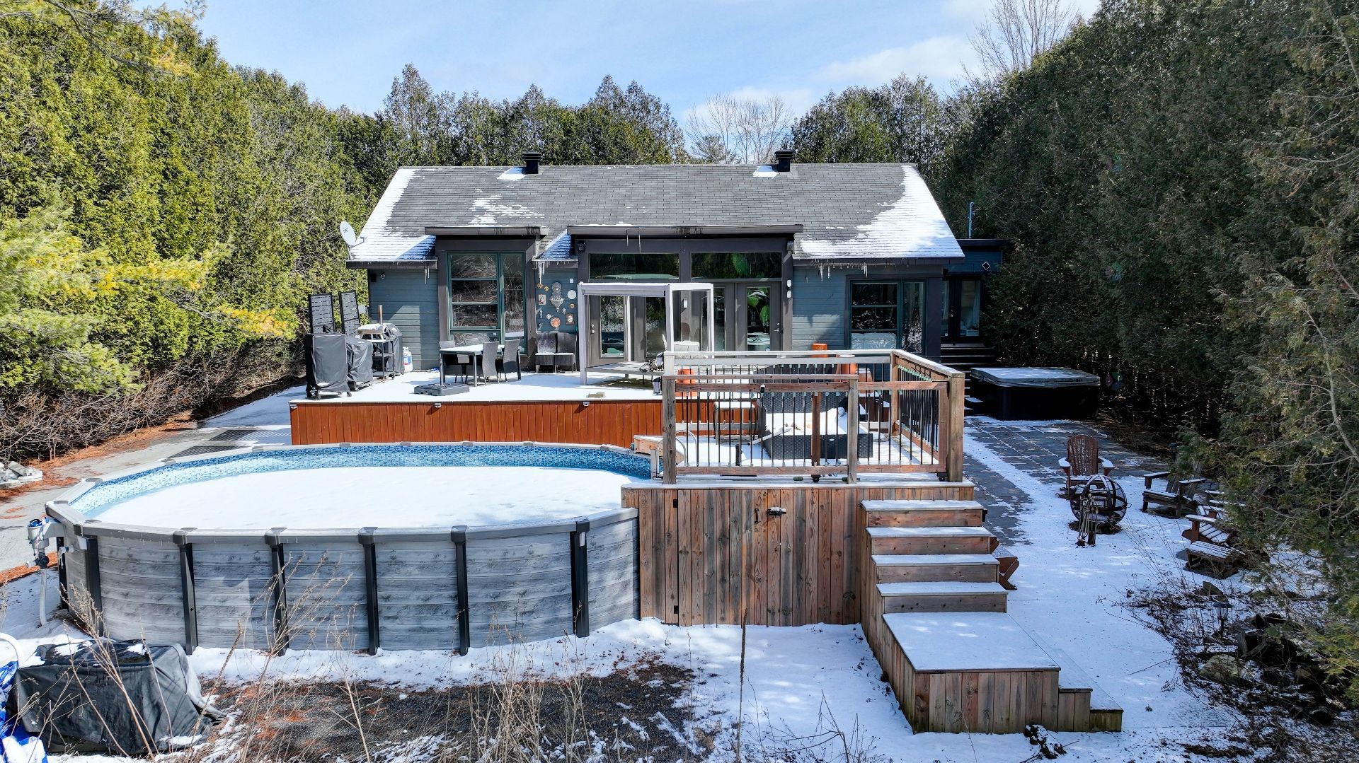 Photo aérienne - 773 Ch. Maurice, Bedford - Canton, QC - Outdoor With Above Ground Pool