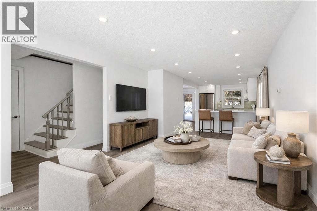Virtually Staged - 16 Thornbush Crescent, Waterloo, ON - Indoor Photo Showing Living Room