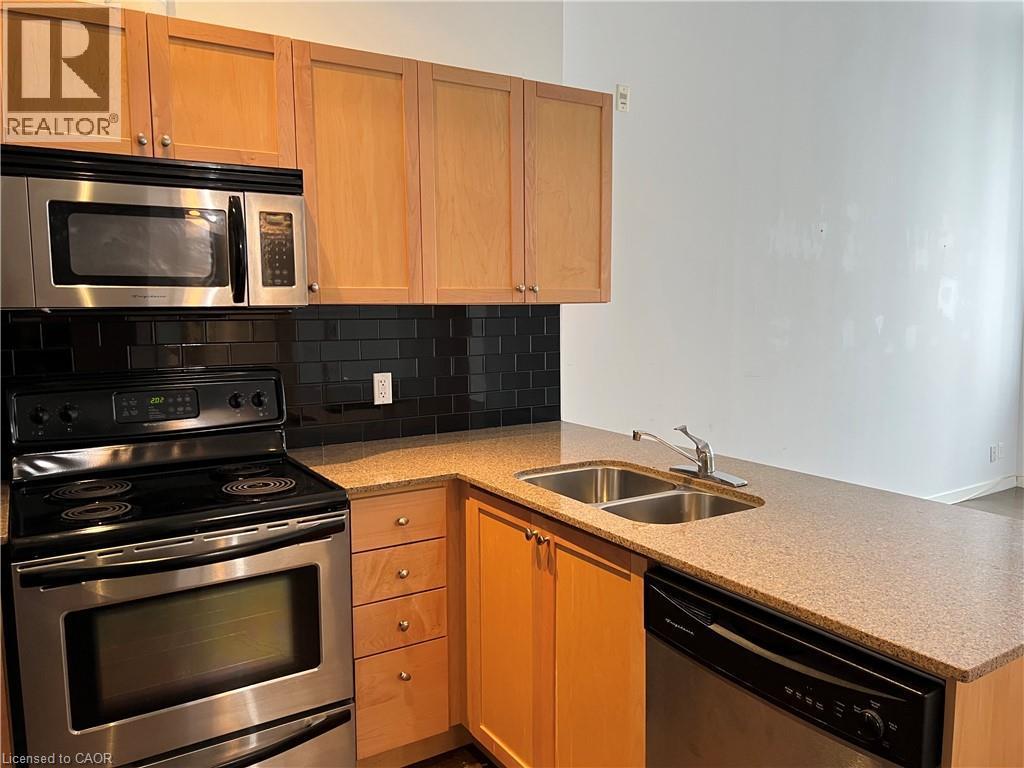 404 King Street W Unit# 409, Kitchener, ON - Indoor Photo Showing Kitchen With Double Sink