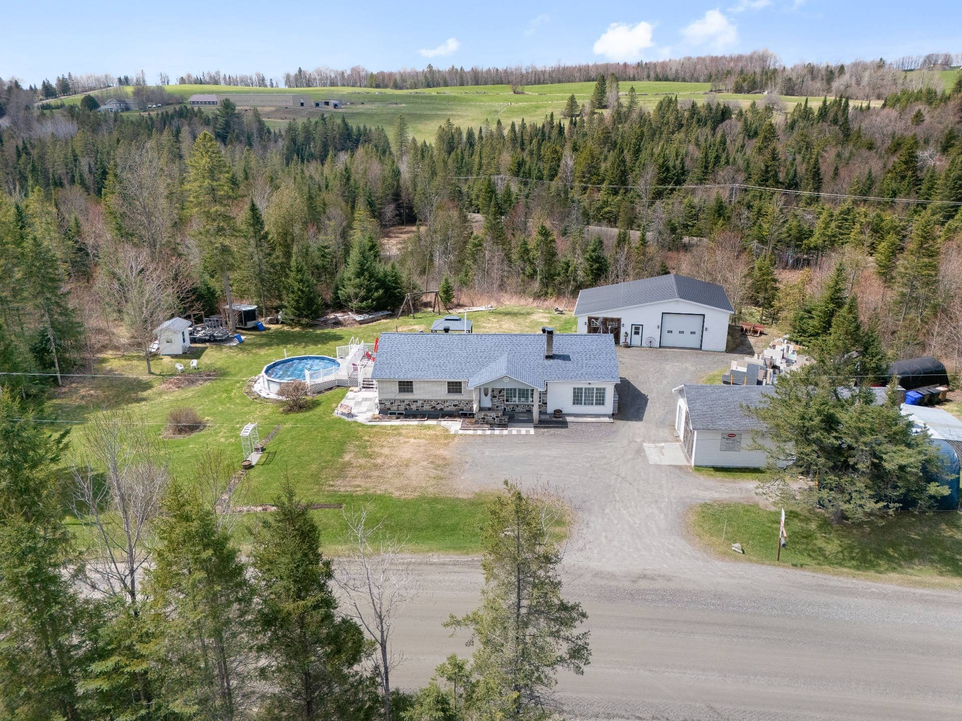 Photo aérienne - 6355 Ch. Stage, Stanstead-Est, QC - Outdoor With View