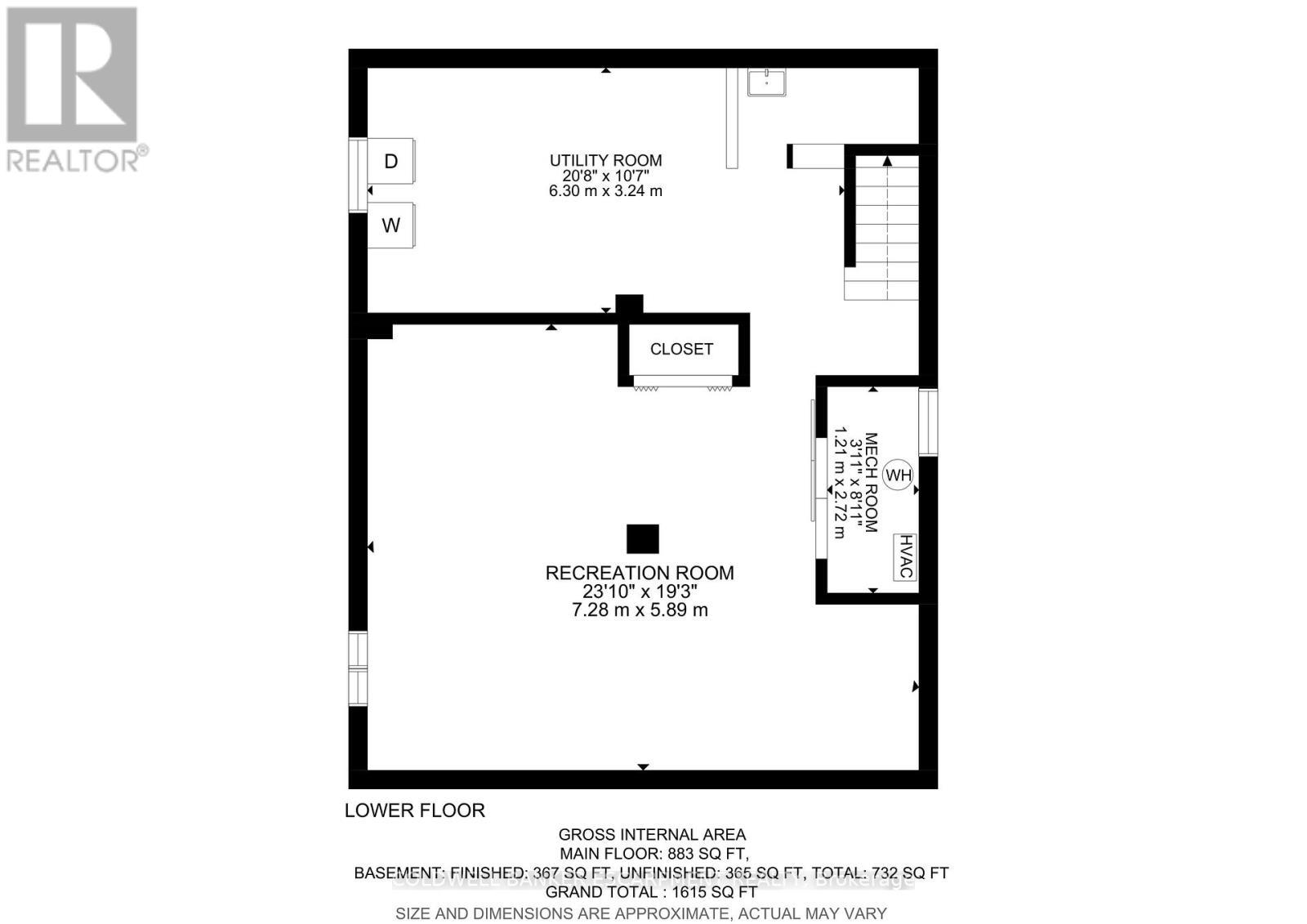 Basement Floor Plan - 122 Cedar Street, Cambridge, ON - Other