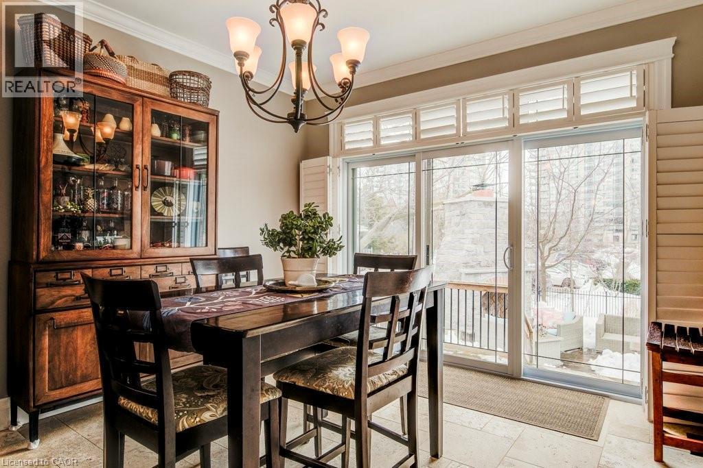 Wide patio slider to deck - 124 Allen Street E, Waterloo, ON - Indoor Photo Showing Dining Room