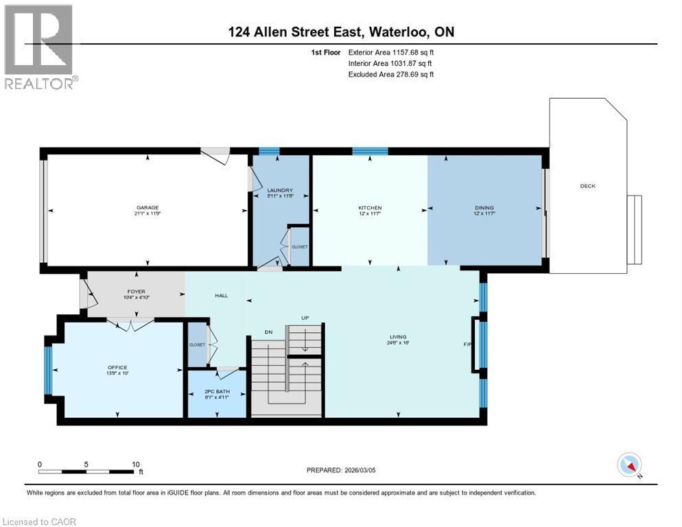Main floor layout - 124 Allen Street E, Waterloo, ON - Other