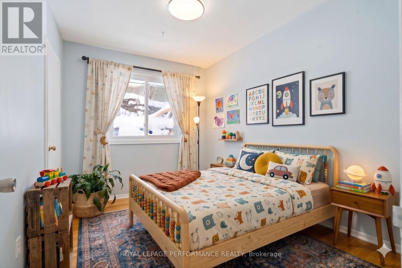Digitall staged bedroom - 1430 Edgecliffe Avenue, Ottawa, ON - Indoor Photo Showing Bedroom