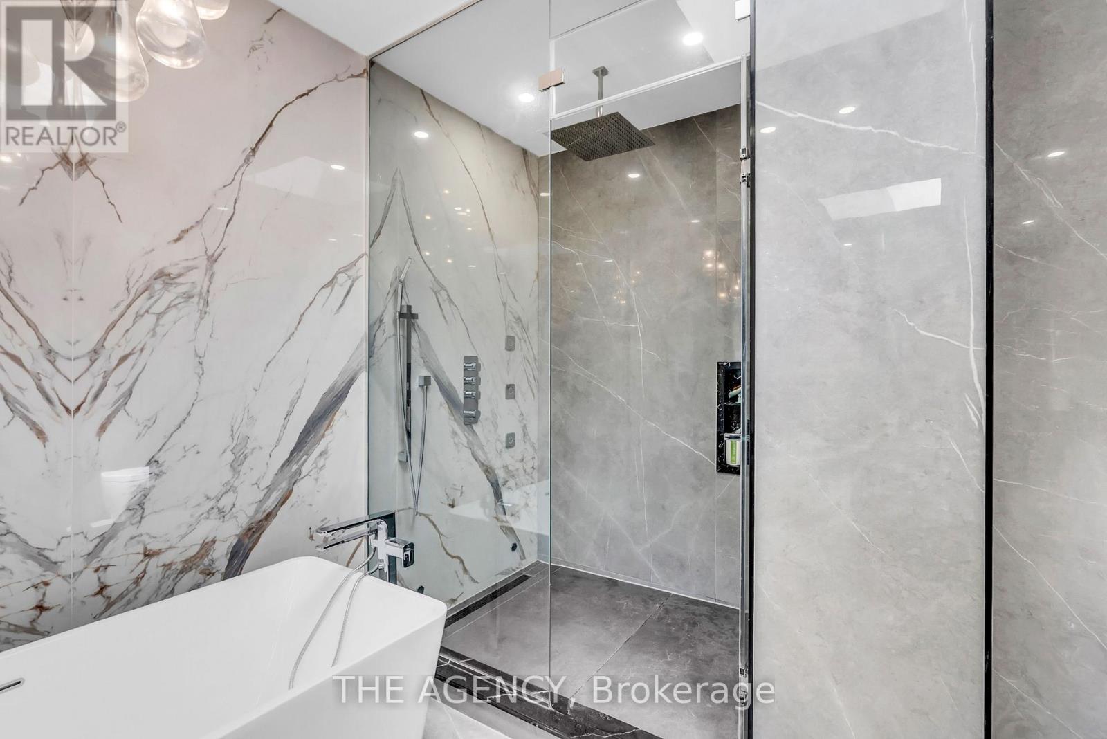 Primary spa shower w/steam capability and skylight - 9 Earl Street, Mississauga, ON - Indoor Photo Showing Bathroom
