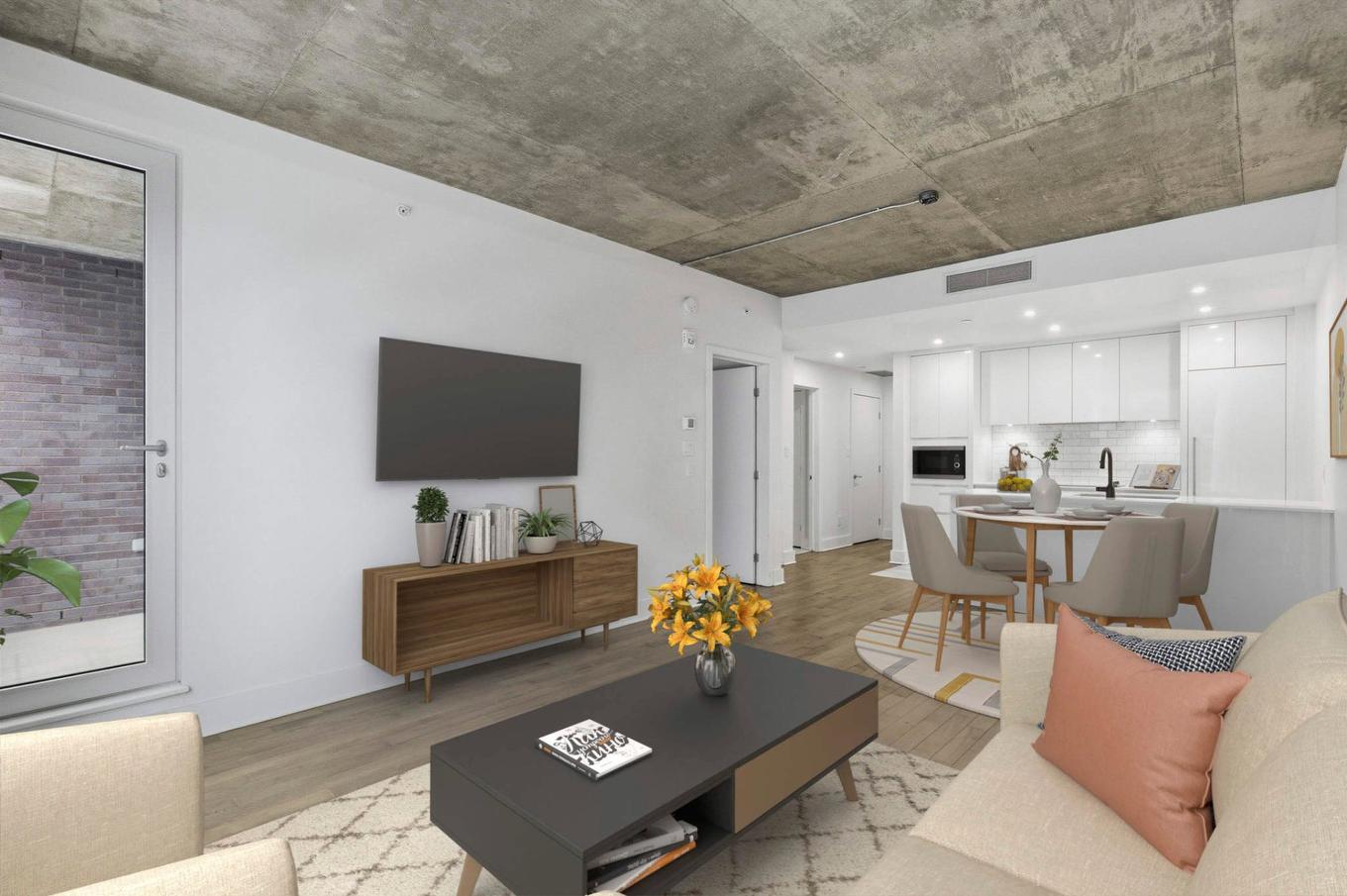 Vue d'ensemble - 621-2000 Rue Des Bassins, Montréal (Le Sud-Ouest), QC - Indoor Photo Showing Living Room