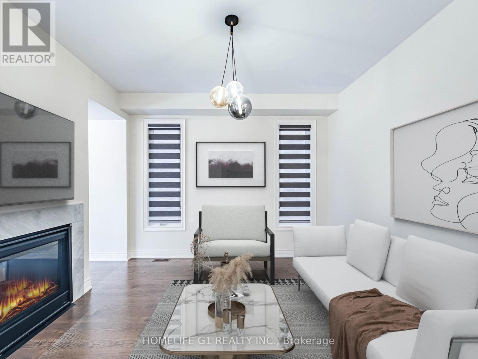 8 Vetch Street, Brampton, ON - Indoor Photo Showing Living Room With Fireplace