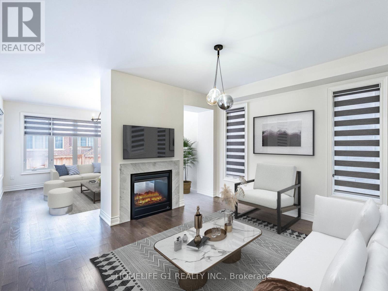 8 Vetch Street, Brampton, ON - Indoor Photo Showing Living Room With Fireplace
