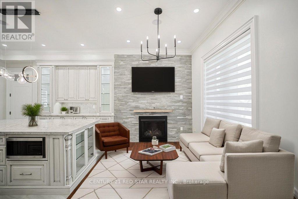 164 Elmhurst Drive, Toronto, ON - Indoor Photo Showing Living Room With Fireplace