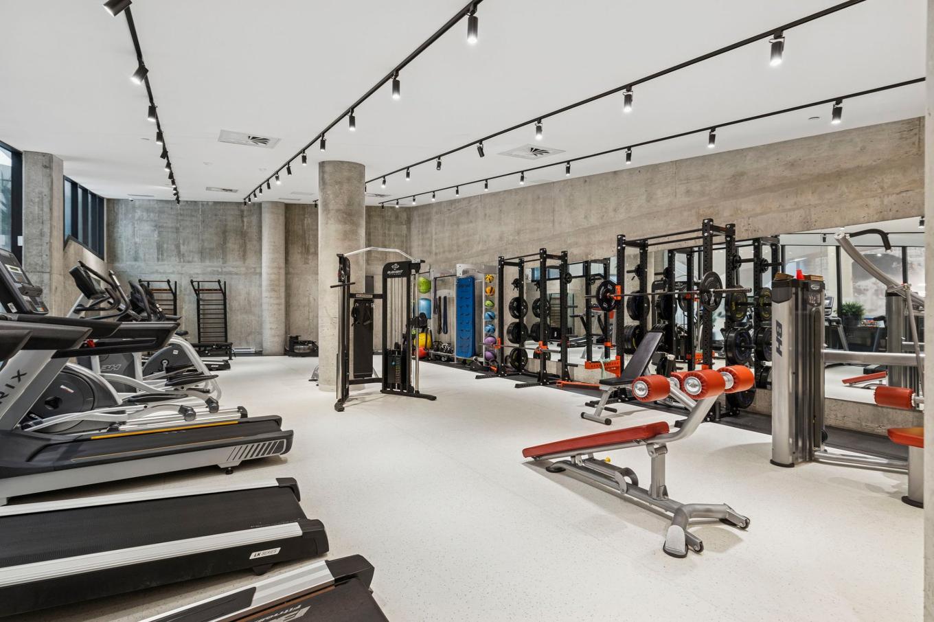 Salle d'exercice - 414-1550 Rue Des Bassins, Montréal (Le Sud-Ouest), QC - Indoor Photo Showing Gym Room