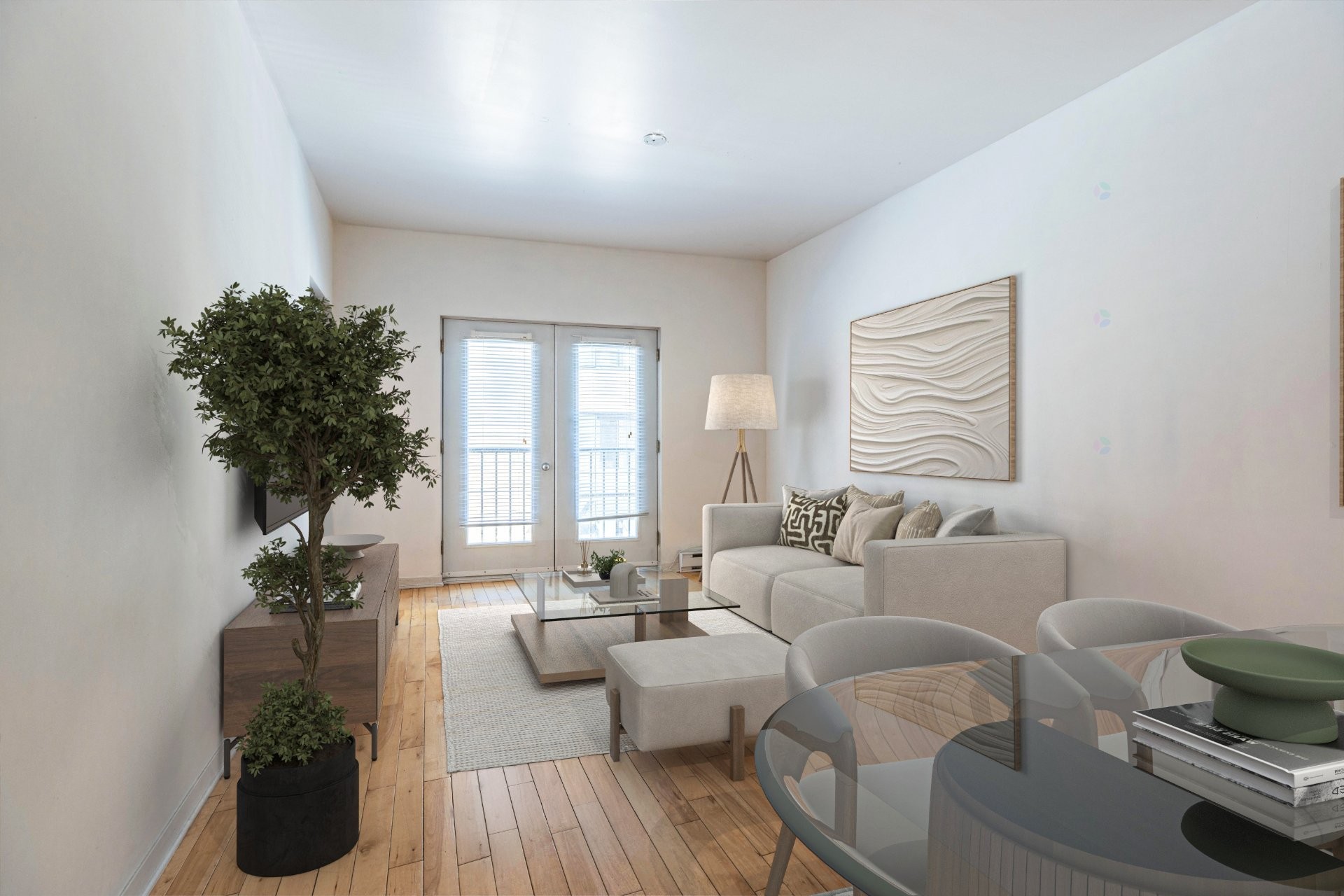 Salon - 202-1080 Rue Anderson, Montréal (Ville-Marie), QC - Indoor Photo Showing Living Room