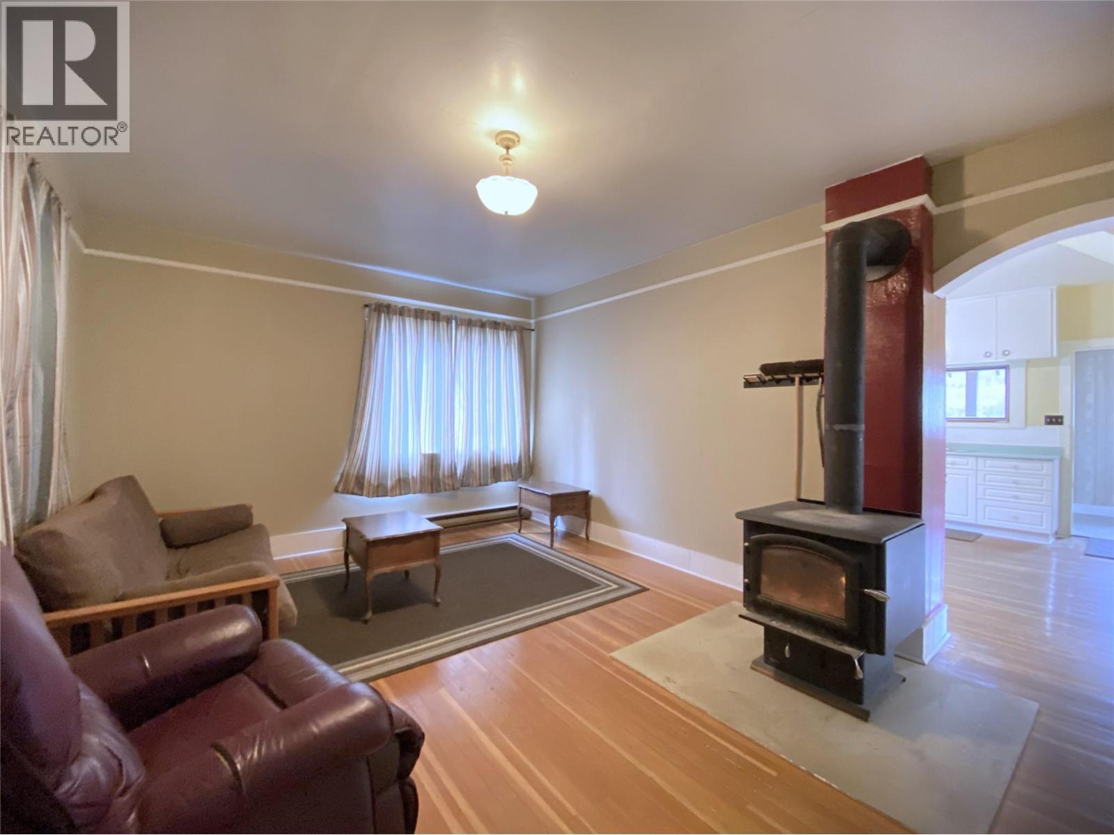 Living Room with woodstove - 1403 Notch Hill Road, Sorrento, BC - Indoor