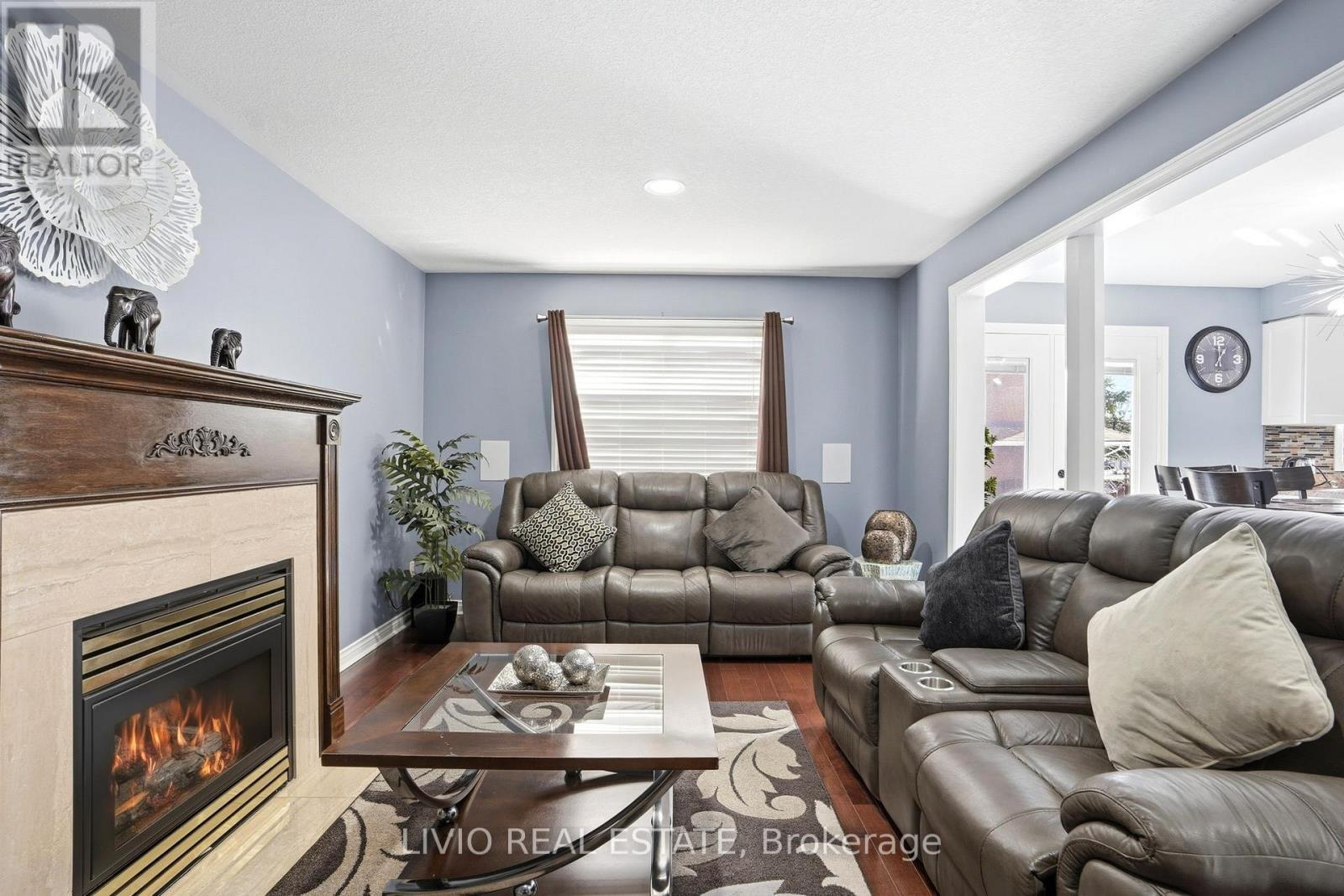 19 Konstantine Court, Hamilton, ON - Indoor Photo Showing Living Room With Fireplace