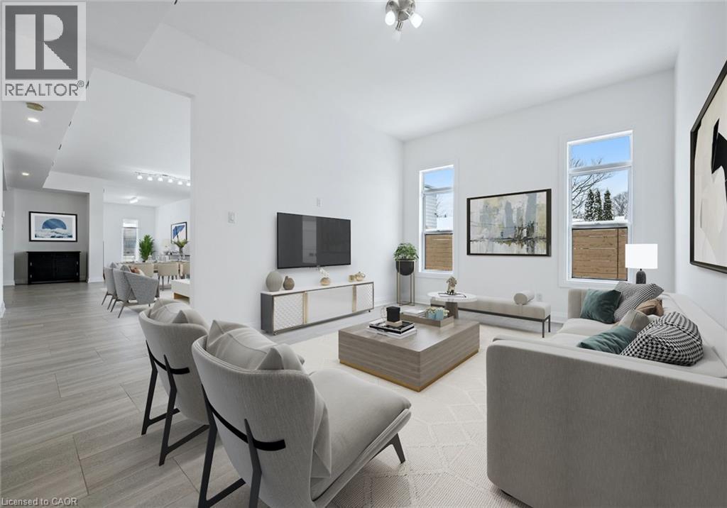 Family Room - This photo has been virtually staged. - 149 Woolwich Street, Waterloo, ON - Indoor Photo Showing Living Room