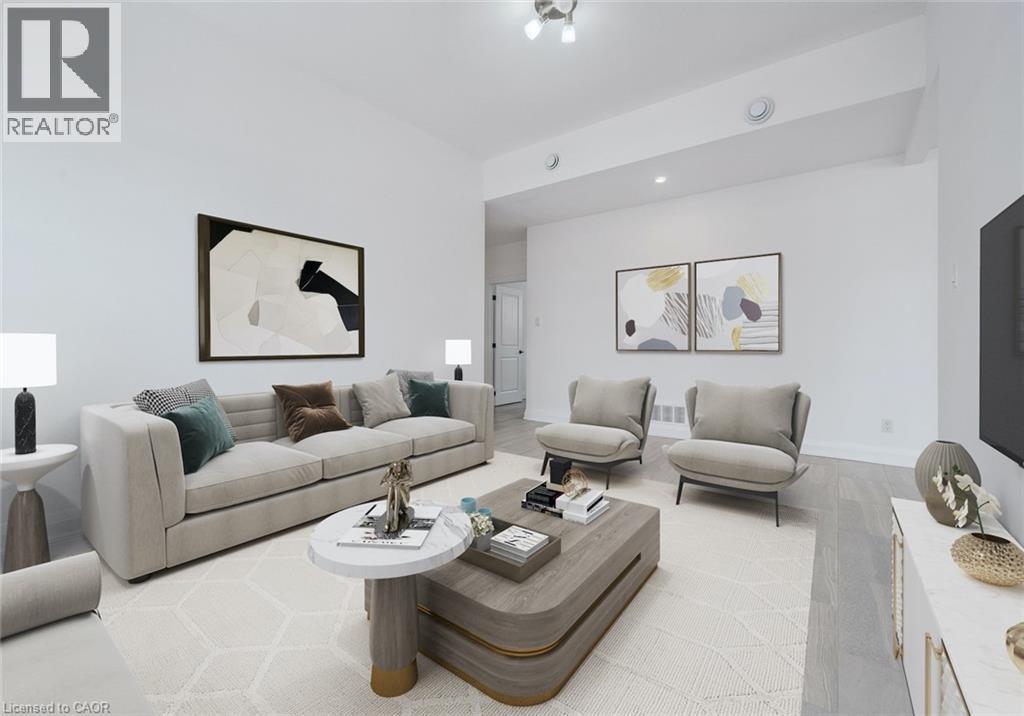 Family Room - This photo has been virtually staged. - 149 Woolwich Street, Waterloo, ON - Indoor Photo Showing Living Room