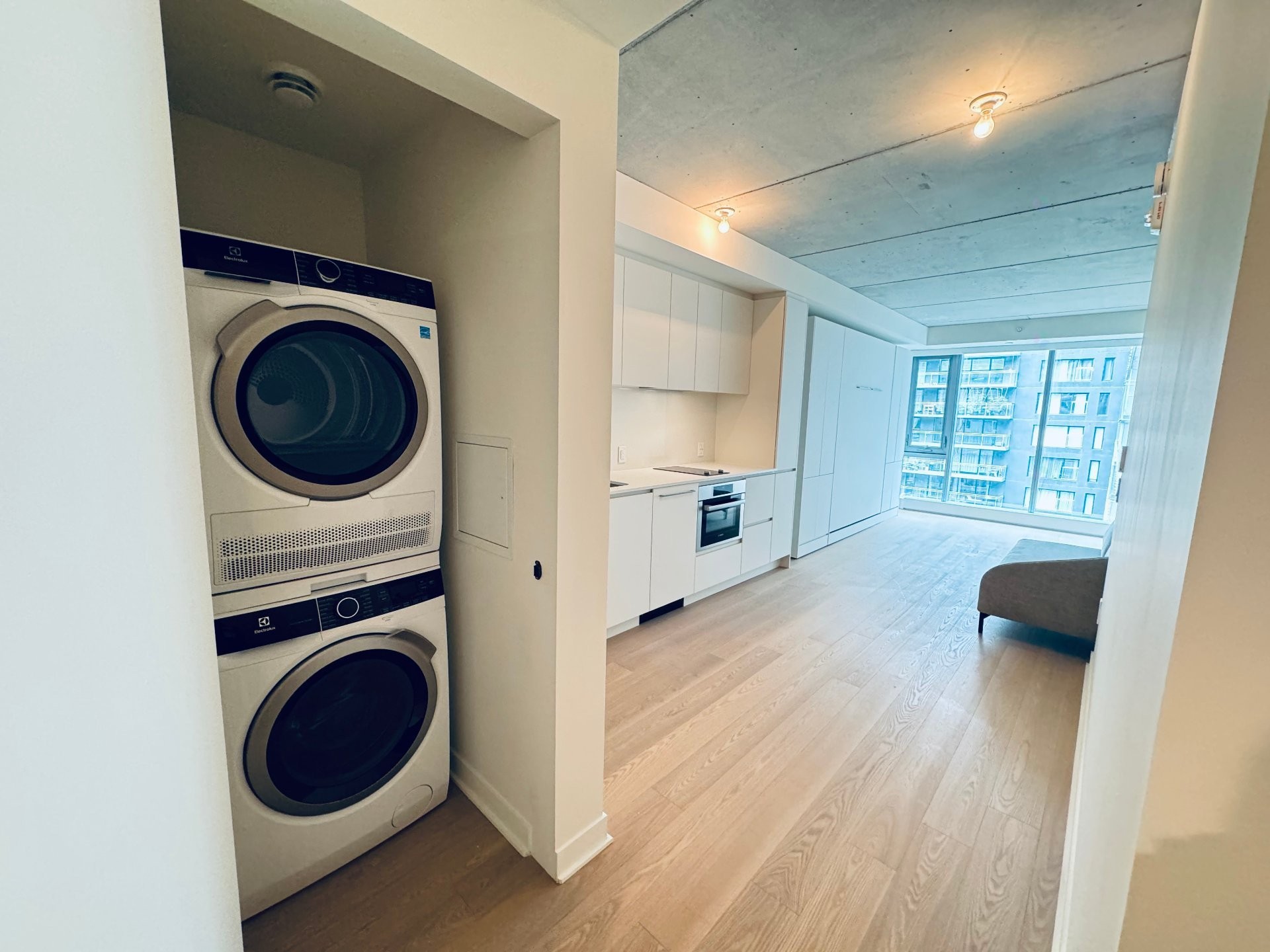 Salon - 810-360 Rue Mayor, Montréal (Ville-Marie), QC - Indoor Photo Showing Laundry Room