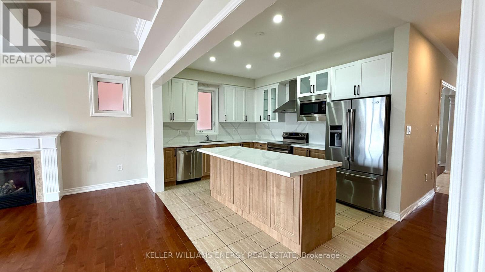 Upper - 53 Raven Cross Avenue S, Markham (Cornell), ON - Indoor Photo Showing Kitchen With Fireplace