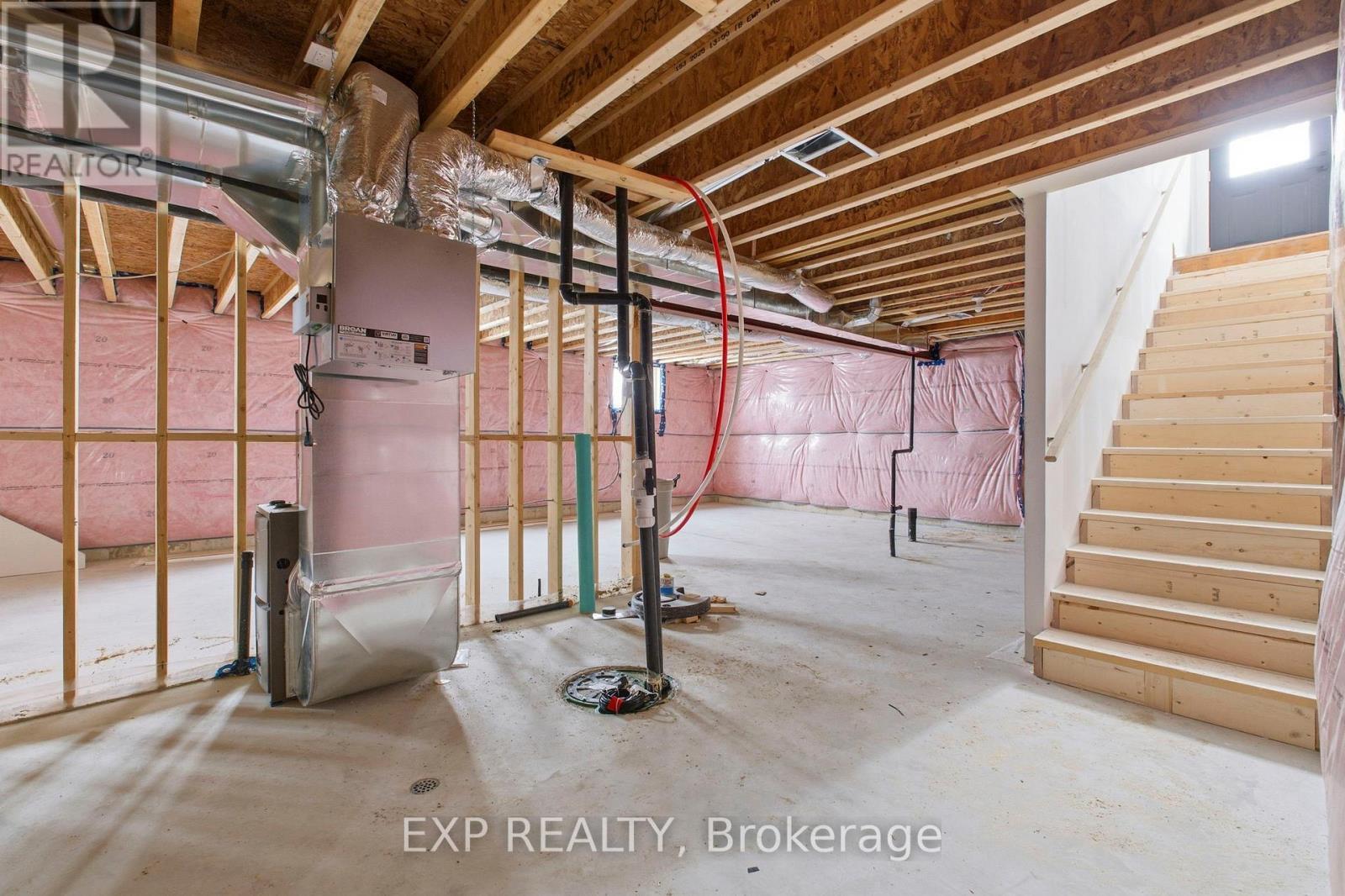 Full unfinished basement w/ walk-up - 49 Beaufort Crescent, Tiny, ON - Indoor Photo Showing Basement