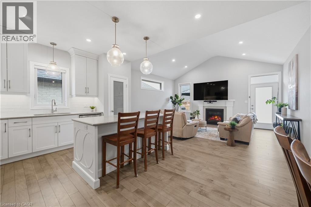 43 Lowrie Crescent, Tillsonburg, ON - Indoor Photo Showing Kitchen With Fireplace With Upgraded Kitchen