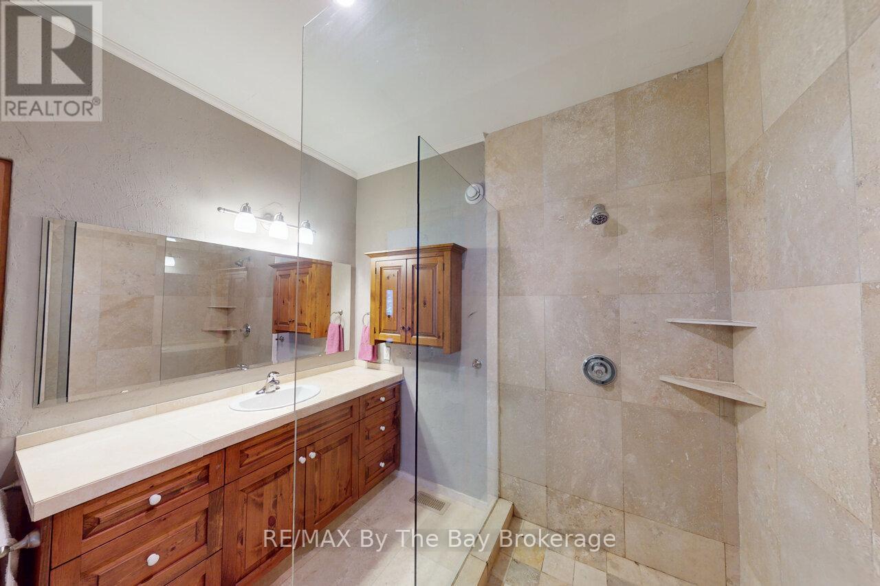 Tile & Glass shower - 397 Silver Birch Drive, Tiny, ON - Indoor Photo Showing Bathroom