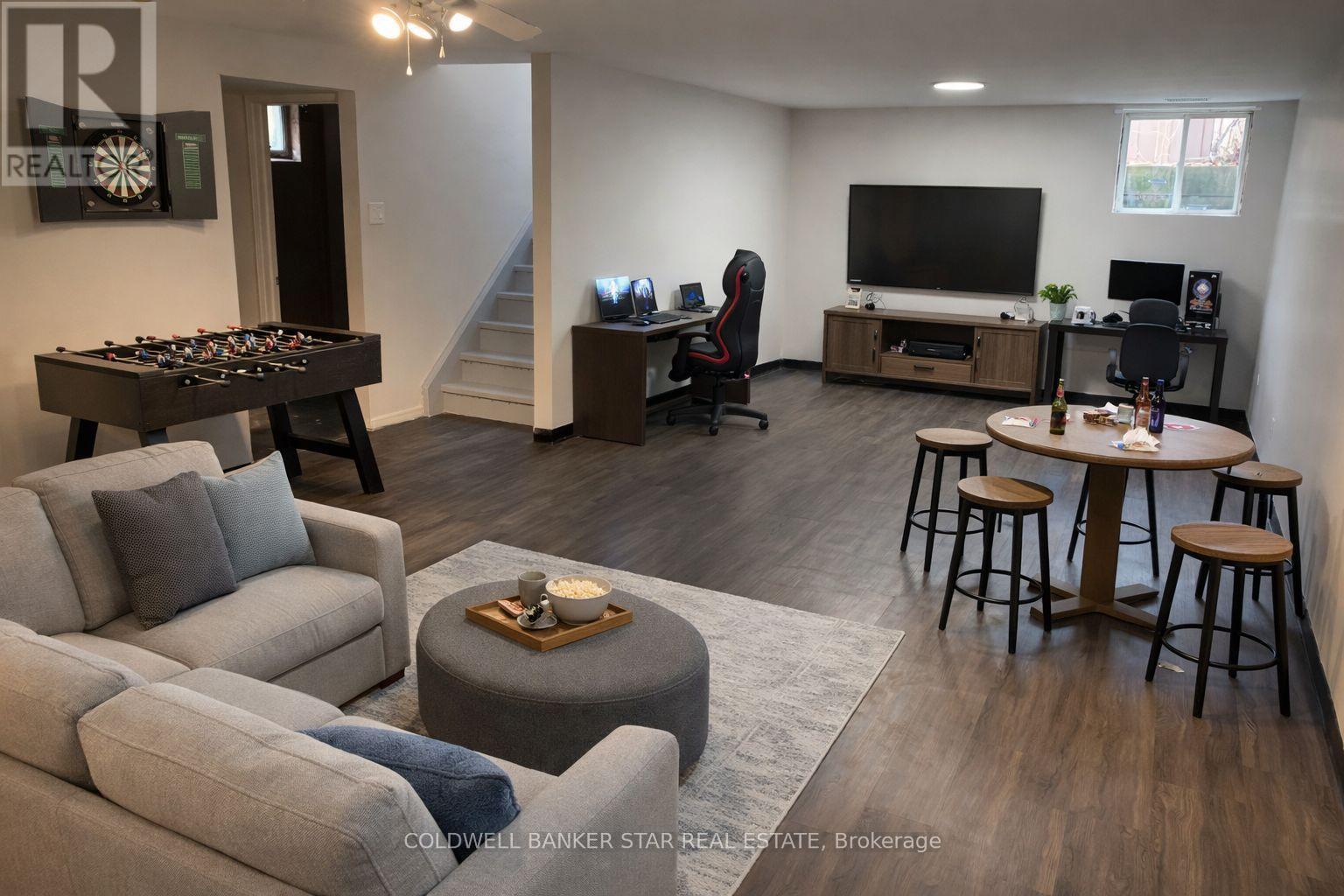 Recreation Room with AI Staging - 27 Steele Street, St. Thomas, ON - Indoor